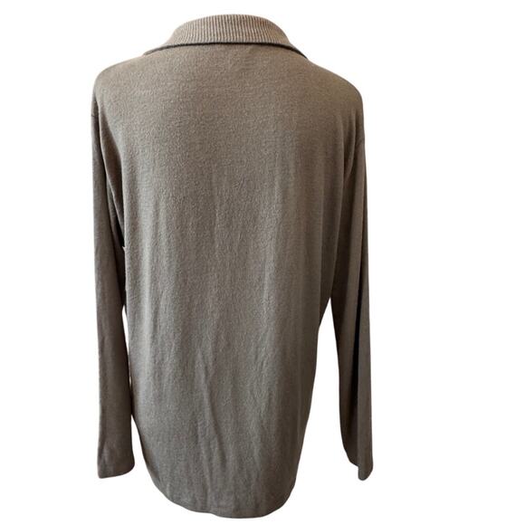 New CASLON NORDSTROM Women's Olive Long Sleeve Knit Polo Top Size S - Picture 5 of 6